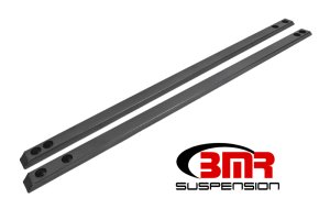 Ford Mustang Chassis Jacking Rails - BMR Suspension - Super Low Profile - Black Hammertone - `15-`23